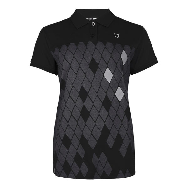 Damen Polo Raute schwarz